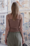 BASERANGE Ribbed Cotton Needle Tank Top TONI and TOTV Collection Made in Portugal TOTV-RC-AU23-TSM Dehydrated Beige TONI